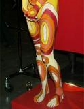 A model displays body painting