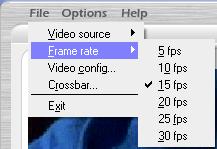 The frame rate can vary between 5 fps and 30 fps.